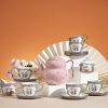 国色粉黛17头咖啡具及2头咖啡对杯